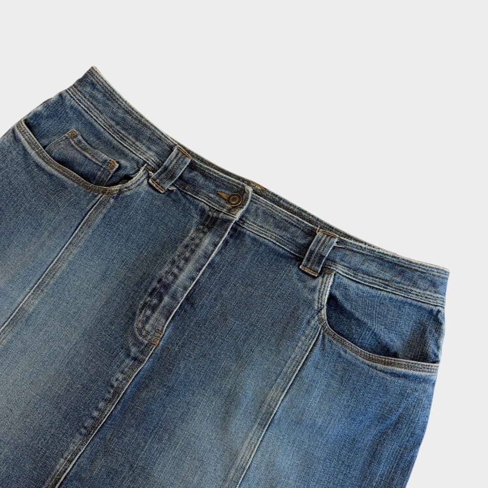 Plus Talbots Denim Stretch Y2K Boho Short Skirt Size 16